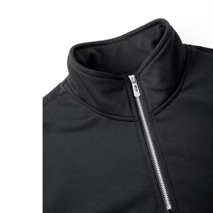 OEM Custom Men's Women's Oversized Half Zip Sweatshirt <b>Mock</b> <b>Neck</b> Plain Cotton Streetwear <b>Top</b> - Product Image 3