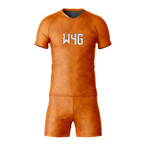 Uniformes de Fútbol Personalizados con Transferencia Térmica para Clubes Masculinos, Ecológicos, 100% Poliéster, Transpirables, Conjunto de Camiseta y Pantalones Cortos - Product Image 4
