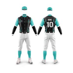 Uniformes de Béisbol/Sóftbol Estampados al por Mayor, 100% Poliéster, para Hombre, Colores y Logotipo Personalizados, Jersey Transpirable de Secado Rápido, Precio Económico - Product Image 2
