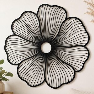 <b>Large</b> Steel Flower <b>Wall</b> Art Modern Floral Metal Sculpture for Living Room Bedroom Hallway Elegant Home <b>Decoration</b> - Product Image 1
