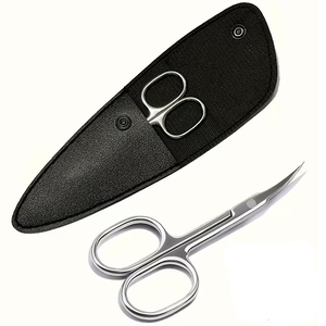 Ciseaux à ongles personnalisés pour manucure, finition polie, lame incurvée extra-fine en acier métallique, ciseaux à cuticules de beauté avec étui - Product Image 1
