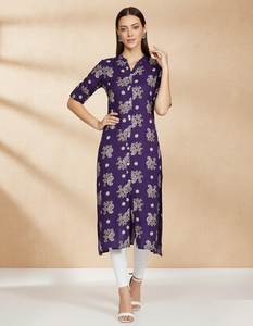 Kadın Lacivert Rayon Kloş ve Dar Kesim Uzun Kurti Elbise V Yaka Üç Çeyrek Kol Tam Dikişli Düz Desen Normal Boy - Product Image 2