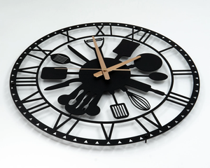 <b>Metal</b> Kitchen Wall <b>Clock</b>: Silent, Non-Ticking, Modern Home Decor - Product Image 2