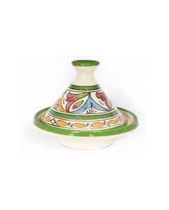 Plat à Tajine Marocain Fait Main en Porcelaine et Céramique Émaillée Colorée avec Motifs Géométriques et Couvercle Conique - Product Image 3