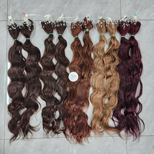 Dernière invention : Extensions de cheveux humains vierges vietnamiens H6, double tirage, ligne invisible, cuticules alignées, micro-boucles, ondulation naturelle, faites à la main - Product Image 5