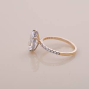 IGI Certified Oval Cut Lab Grown Diamond Hidden Halo Engagement-Wedding Ring in <b>Solid</b> 925 Sterling <b>Silver</b> with Pavé Band - Product Image 3