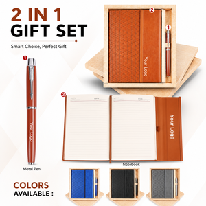Set de Regalo Empresarial Personalizado, Cuaderno A5, Bolígrafo Metálico, Caja de Madera, Logotipo Promocional, Set de Escritura para Oficina - Product Image 1