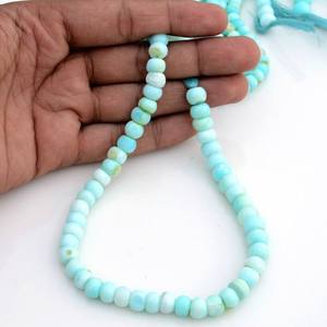 Perles de pierres précieuses en opale bleue naturelle traitée thermiquement, lisses, en forme de rondelle, pour la fabrication de bijoux, vente en gros, qualité supérieure - Product Image 5
