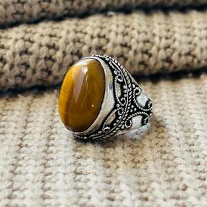Trendy Fashionable Boho Gemstone <b>Rings</b> Oxidized Silver Plated Brass Statement <b>Chunky</b> Tribal Women - Product Image 5