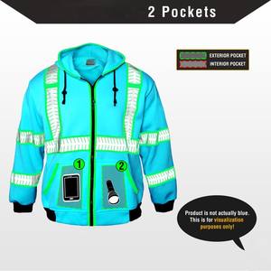 Chaqueta de Seguridad Corporativa Personalizable con Bandas Reflectantes de Alta Visibilidad, 100% Poliéster, Ropa de Trabajo Funcional para Personal de Tierra de Aeropuertos y Puertos - Product Image 6
