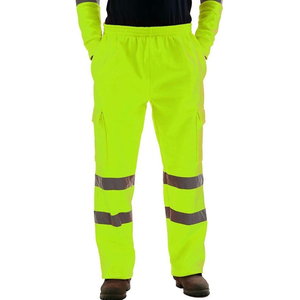Safety Construction Work Pants Reflective <b>Cargo</b> Workwear <b>Trousers</b> with Multi Pockets for Industrial <b>Workers</b> - Product Image 1