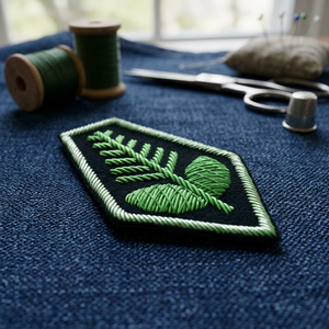 Insignia Bordada Personalizada para Cuello con Ancla y Corona de Laurel, Parche de Tela Cosido para Uniforme - Product Image 4