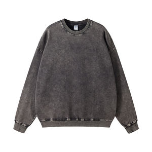 Hoodie en coton vintage délavé sur mesure pour fabricants de vêtements, coupe ample, 120 g/m², brodé, taille XL, uni, doublé pour l'hiver - Product Image 4