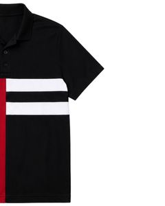 Customized Black Red And <b>White</b> Men <b>Polo</b> Shirt Short Sleeve Casual Sports <b>Golf</b> T Shirt Breathable Summer Wear Color Block Design - Product Image 3
