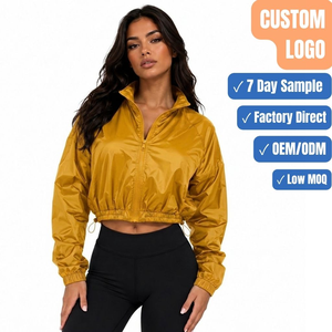 Breathable Unisex Nylon Lightweight Cropped Windbreaker <b>Jacket</b> OEM Customizable - Product Image 1