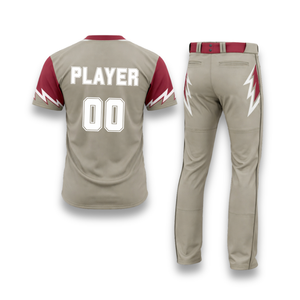 OEM Custom Baseball Uniform Men's Short Sleeve Jersey and Pants Set <b>Moisture</b> Wicking Polyester All Seasons Regular Fit - Product Image 2