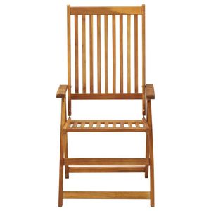 Set di 3 Sedie da Giardino in Legno di Acacia Naturale Massiccio, Misura Media - Product Image 2