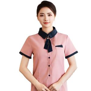เสื้อยูนิฟอร์มแขนสั้นสำหรับร้านอาหาร โรงแรม พนักงานเสิร์ฟ ร้านเบเกอรี่ บาริสต้า ร้านกาแฟ ร้านชานม - Product Image 5
