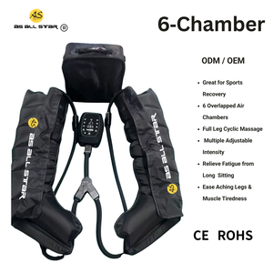 Masseur pour les pieds et les jambes, 6 chambres, bottes pneumatiques de récupération, rechargeable par USB, contrôle du temps, AS ALL STAR CE - Product Image 5