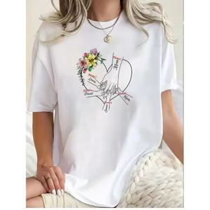 T-shirt blanc à manches courtes pour femme, col rond, coupe classique, jersey tricoté écologique 100% coton, toutes saisons - Product Image 2