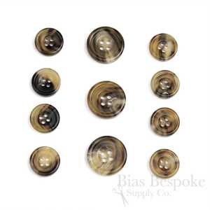 Botones Redondos de Cuerno de Búfalo de Alta Calidad, Estilo Animal, Duraderos, Hechos a Mano, con 4 Agujeros, para Coser Ropa, Camisas y Trajes - Product Image 1