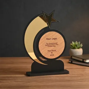 Trofeo Estrella Personalizado, Recuerdo, Premio de Madera Personalizado con Grabado de Logotipo y Nombre, Reconocimiento Corporativo a Empleados, Premio por Logro - Product Image 4