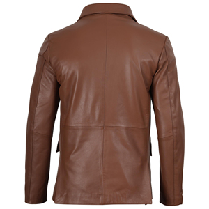 Men’s Premium Brown Leather <b>Blazer</b> – Classic Slim Fit Casual & Formal Fashion Jacket by Elite Craft Industry - Product Image 3