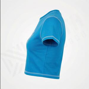 T-shirt court en coton lavé 100 % silicone pour femme, style décontracté, motif uni, 180 GSM, compressé, couleur personnalisable - Product Image 3