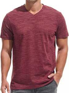 Meilleurs T-shirts décontractés pour hommes à motif uni, col rond, manches courtes, en tissu polyester/coton, impression par transfert thermique, respirants, légers - Product Image 5