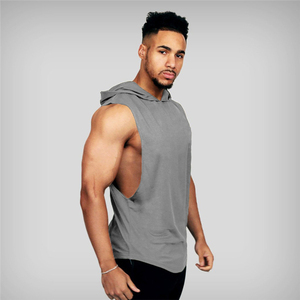 Mens <b>Sleeveless</b> Sports <b>Hoodie</b> Fitness Training Pullover Breathable Workout Clothing Lightweight Active Gym Wear OEM Custom - Product Image 1