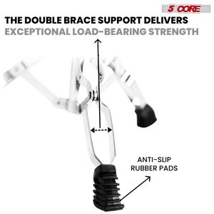 Supporto per rullante a treppiede rinforzato da 22 pollici regolabile con doppio rinforzo e porta bacchette, supporto per strumento musicale - Product Image 6