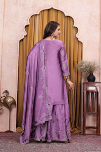 Graceful Chiffon Pakistani Coord Set With Embroidered Kurti Palazzo And Matching Dupatta Celebration Ethnic Fashion Wear - Product Image 6