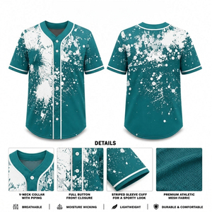 Camisetas de Béisbol Lisas en Blanco, Personalizables, de Poliéster Transpirable, Venta al Por Mayor, Ropa Deportiva para Hombre - Product Image 2
