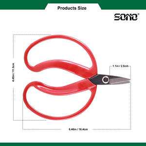 Ciseaux de taille industrielles SONO J50 pour vignobles et jardins, manche métallique, OEM, pour droitiers, lames en acier au carbone affûtées - Product Image 4