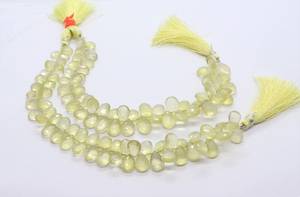 Cuentas de Cuarzo Limón Natural AAA, Forma de Pera Facetada, 7x11 mm, Hilo de 8 Pulgadas, Cuentas de Cuarzo Limón Natural - Product Image 6