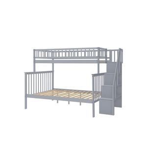 Letto a castello grigio con scaletta e letto estraibile, per bambini - Product Image 6