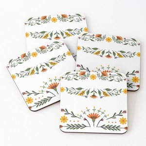 Tapis pour boissons et tampons en bois sur sous-verres de service à thé imprimés Ensemble de 4 pièces du fabricant indien de sous-verres d'ustensiles de cuisine Vaisselle - Product Image 3