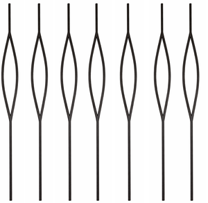 Balustre en fer Marquise, en métal noir, elliptique, pour escalier, insert de rampe ovale moderne pour escaliers et balcons intérieurs - Product Image 1