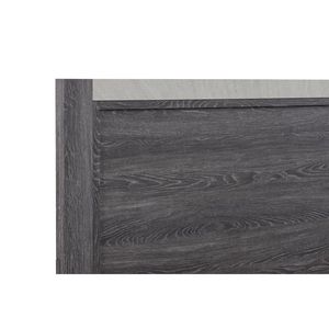 Lit à panneaux en bois de taille Queen contemporain 1 pièce Mobilier de chambre à coucher au fini gris rustique Design bicolore élégant - Product Image 3