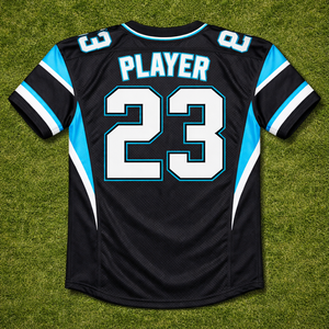 Fabricante OEM de camisetas de fútbol americano personalizadas, tela de poliéster transpirable de secado rápido, nombre y número del jugador bordados a medida. - Product Image 2