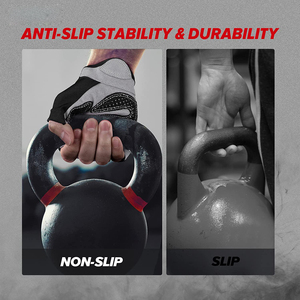 Gants de sport et fitness anti-callosités, respirants, antidérapants, à demi-doigts, en nylon, avec support poignet étendu, compatibles écran tactile, pour homme, été - Product Image 5