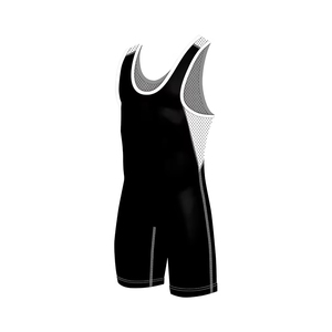 Combinaison de lutte unisexe personnalisée pour adultes, 100% polyester extensible, une pièce, 100g, noir avec bordure blanche, vêtements de sport de combat - Product Image 6