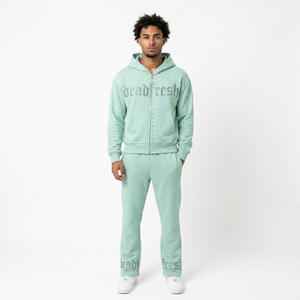 Custom Design <b>Men's</b> Slim Fit 100% Cotton Windproof Solid Color Tracksuit for Fitness Wear Made in Pakistan - Product Image 5