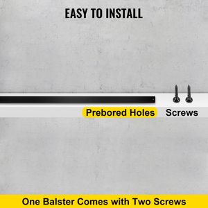 Paquete de 76 Balaustres de Aluminio de 29.5"x1"x0.2", Pernos Metálicos y Tornillos para Barandilla de Escalera, Accesorios para Terraza de Madera - Product Image 6