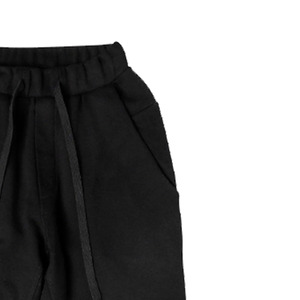 Pantalon de jogging décontracté pour homme en coton noir, fil teint écologique, taille élastique avec cordon de serrage, poids moyen, idéal pour l'hiver - Product Image 3