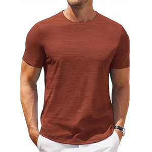 T-shirt Homme Oversize Marron en Polyester/Coton à Manches Courtes Col Rond, Style Décontracté Streetwear, Maille Jersey, Logo Frontal, Anti-boulochage - Product Image 5