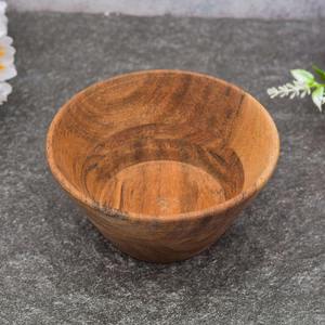 Élégantes petites coupelles en bois d'acacia, ustensiles polyvalents pour mélanger et servir, pour la cuisine à domicile, pour servir des salades et des soupes - Product Image 5