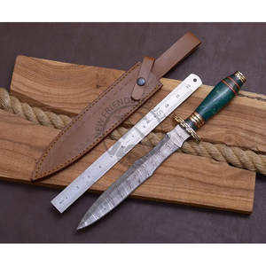 Nouvelle édition du couteau à lame fixe, couteau Dogger artisanal en damas avec manche en résine, meilleur couteau de chasse de collection, couteau de survie - Product Image 5