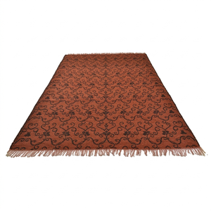 Tapis de zone DECORDEC personnalisé, tufté à la main, en laine écologique, antidérapant, moderne, épais, à rayures horizontales ton sur ton, bleu marine et gris, pour hôtel et salon - Product Image 5