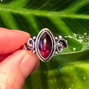 Handmade Red Garnet <b>Ring</b> 925 Sterling Silver Gothic Witchy Vampire Jewelry Magical Crystal <b>Statement</b> <b>Ring</b> Wholesale - Product Image 6